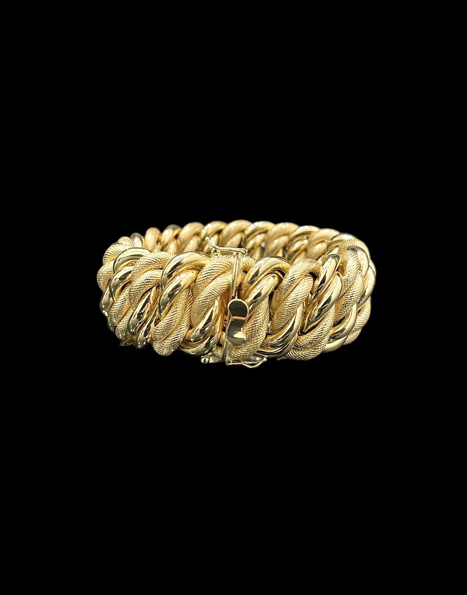 Bracelet Maille Américaine Lisse Sablé 28 mm 22 cm
